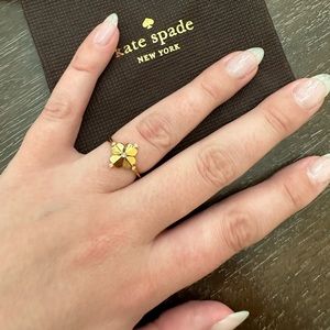Kate Spade Gold Legacy Logo Spade Flower Ring